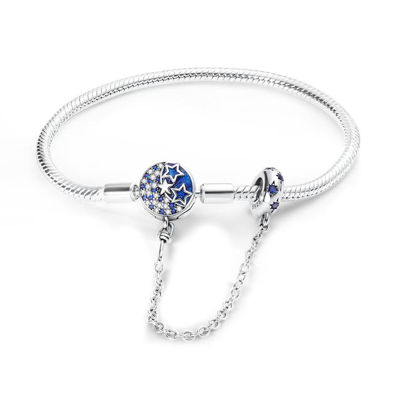 Blue Stars Chain Charm Bracelet