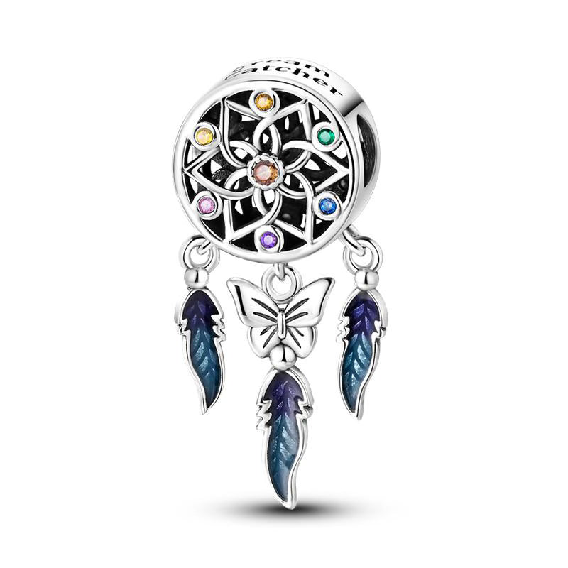 Multicolour Dream Catcher Butterfly Detail Charm