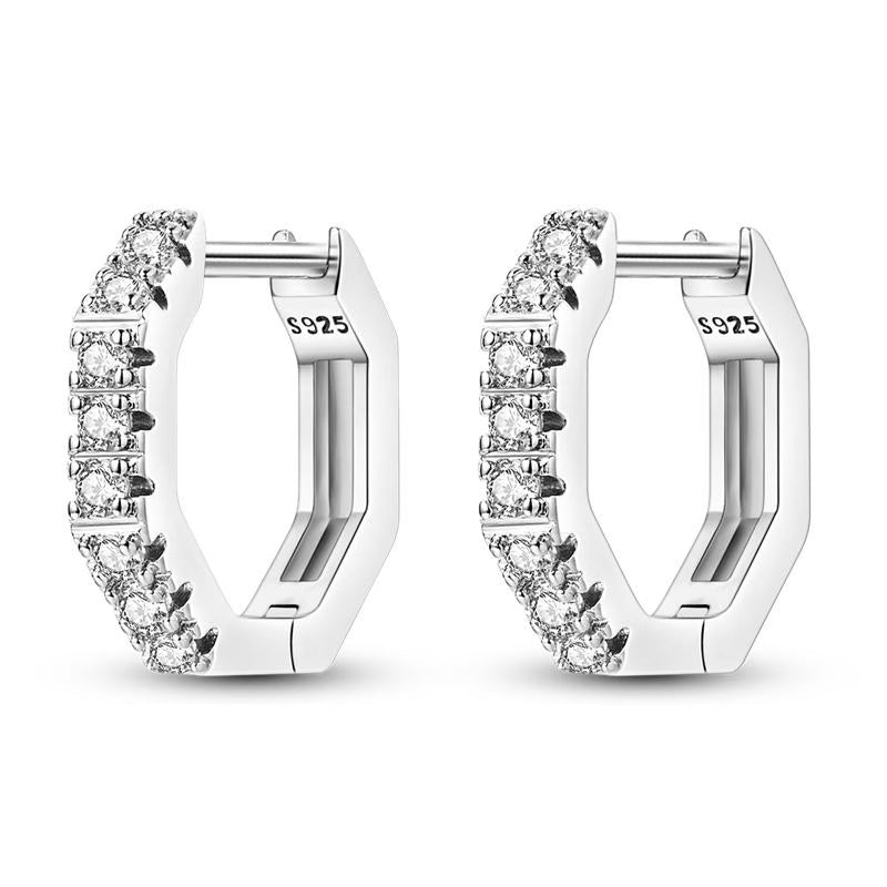 Diamante Angled Loop Earrings