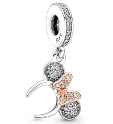Ms.Mouse Rose Gold Diamante Bow Headband Pendant Charm