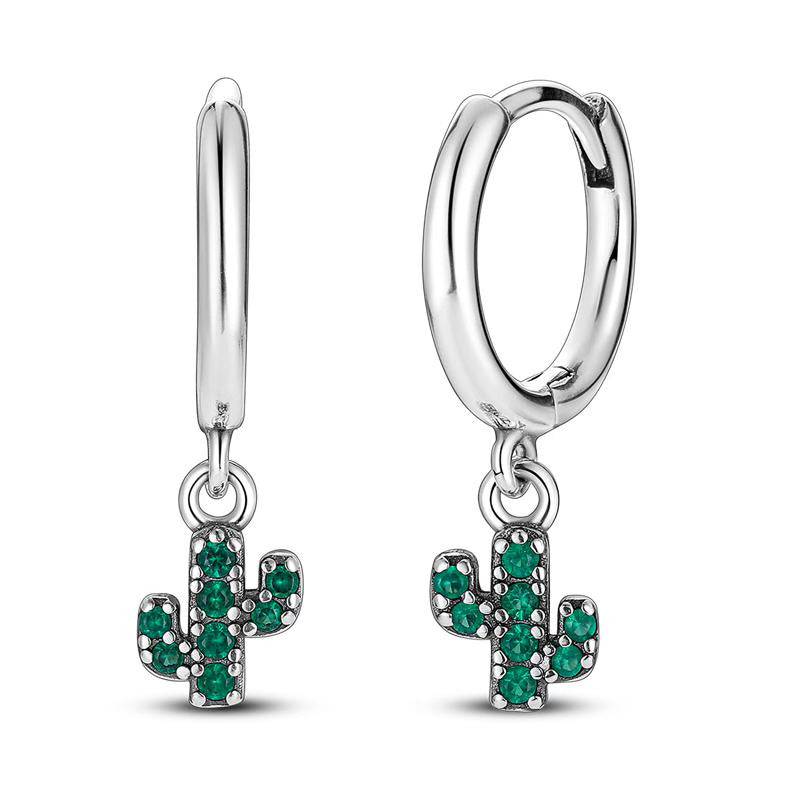 Cactus Diamante Pendant Earrings