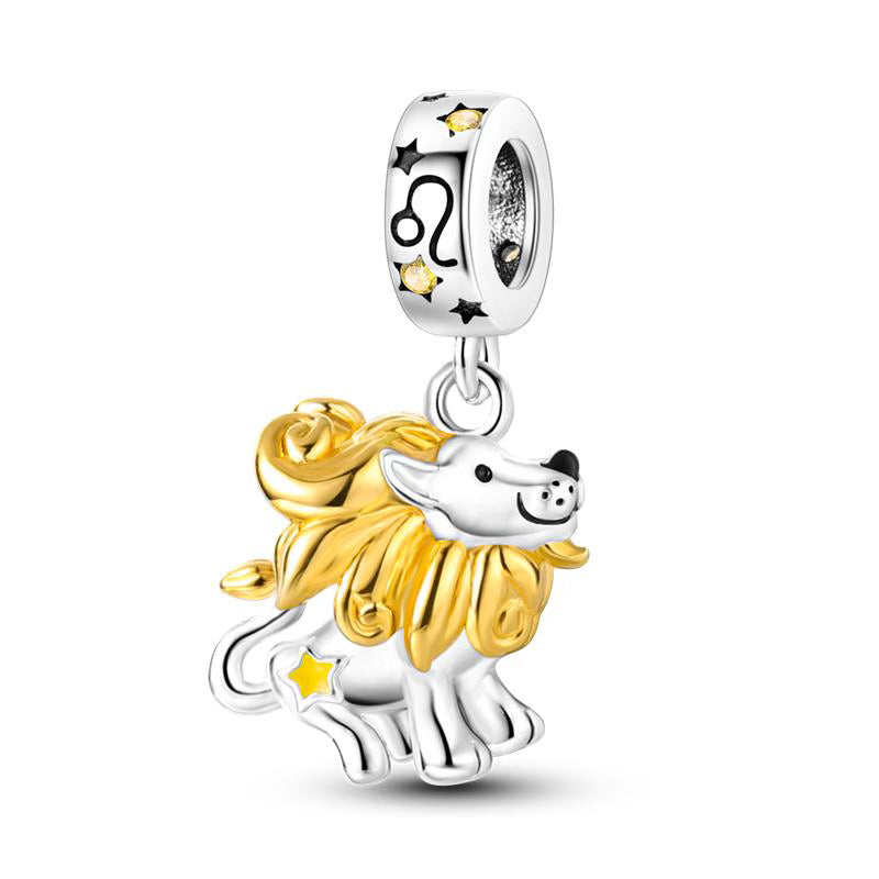 Golden Mane Lion Star Pendant Charm