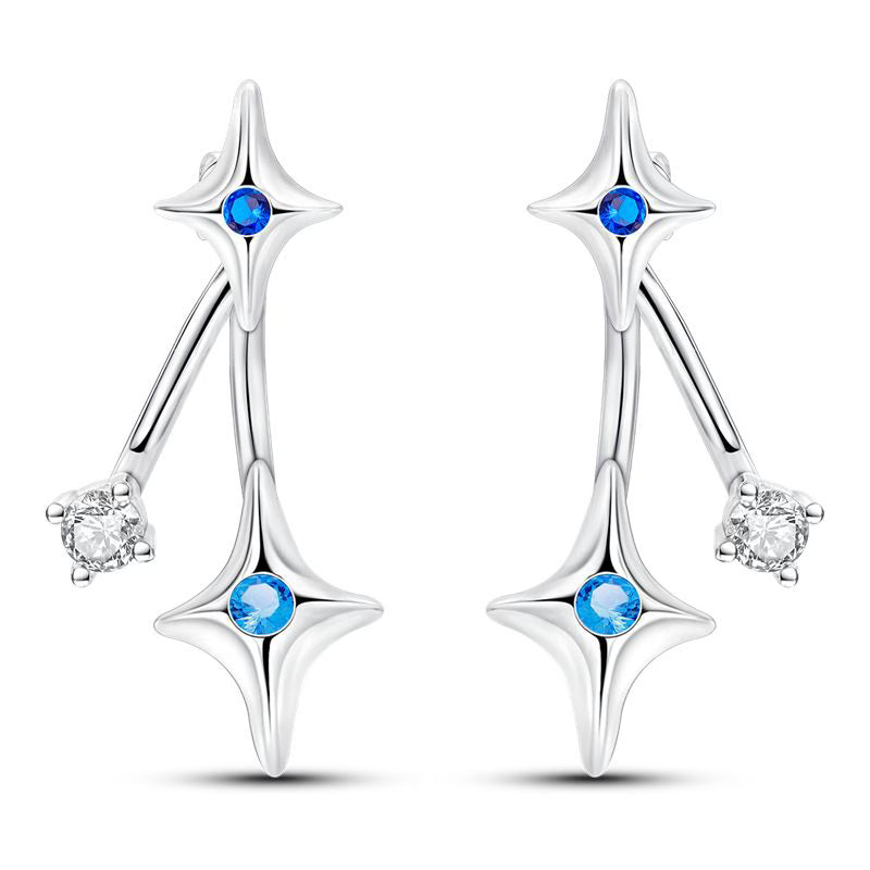 Blue Stars Diamante Detail Earrings
