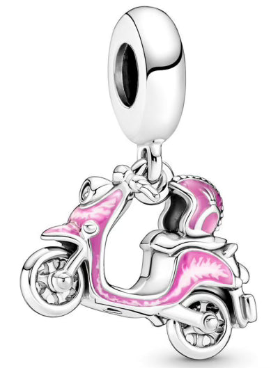 Pink Motorbike Helmet Pendant Charm