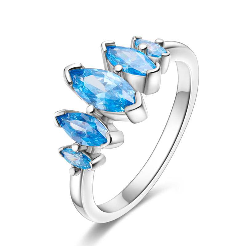 Glacier Blue Diamante Ring