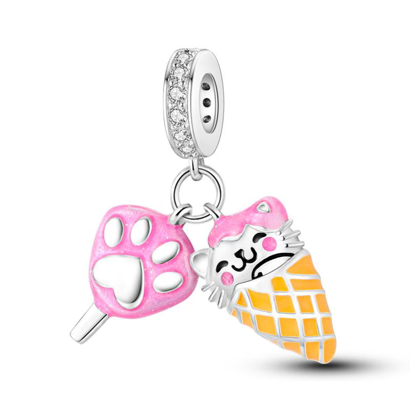 Pink Sweet Treats Diamante Pendant Charm