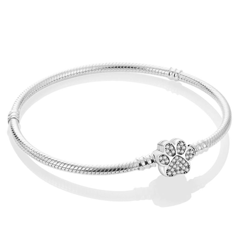 Diamante Paw Charm Bracelet