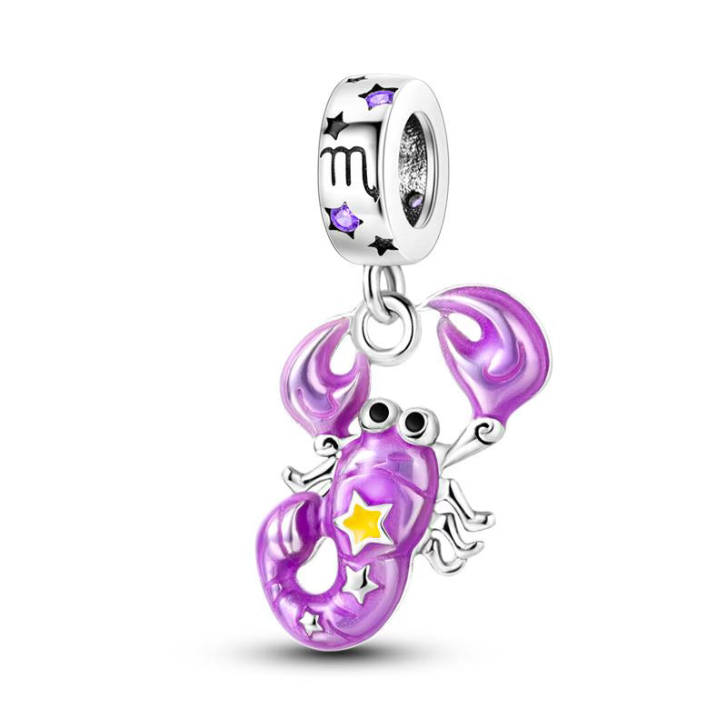 Purple Lobster Stars Pendant Charm