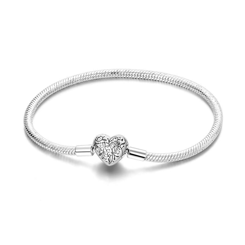 Love Heart Diamante Charm Bracelet