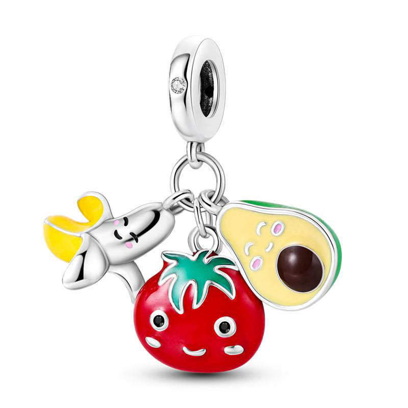 Banana, Avocado, Tomato Pendants Charm