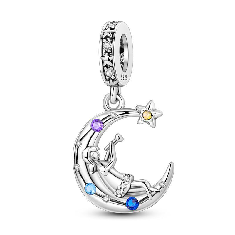 Trumpet Song Moon Diamante Pendant Charm