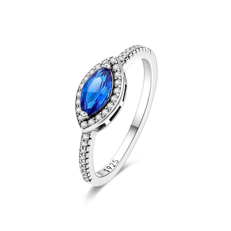 Blue Marquise Diamante Ring