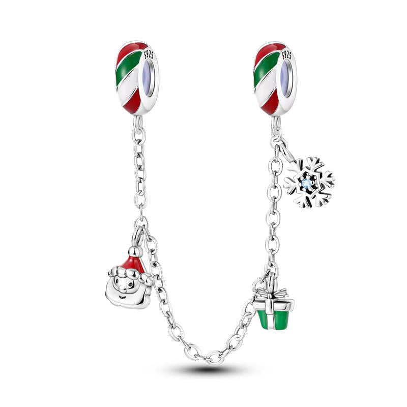 Green & Red Christmas Santa Chain Charm