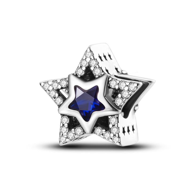 Star In Star Diamante Detail Charm
