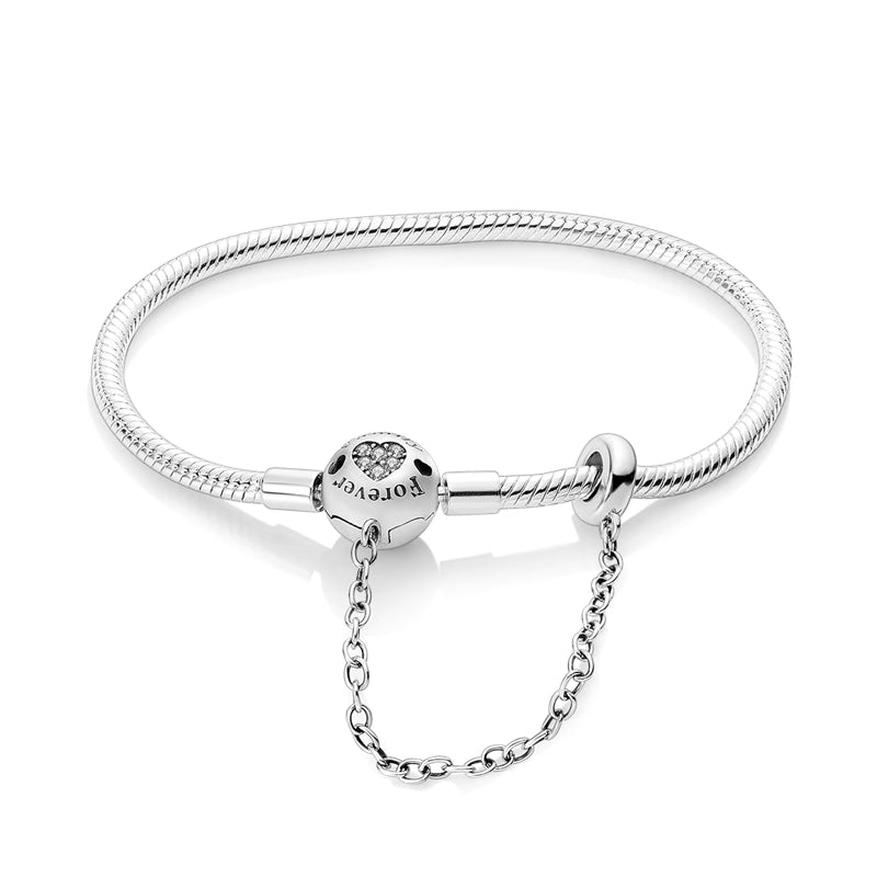 Forever Love Heart Chain Charm Bracelet