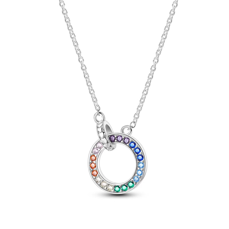 Colourful Diamante Loop Necklace