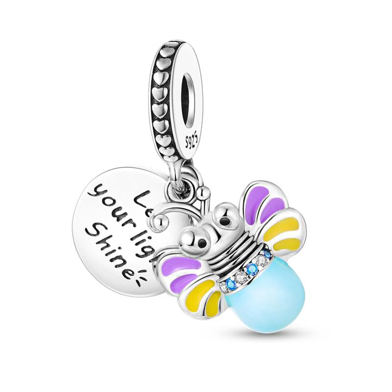 Let Your Light Shine Blue Bug Charm