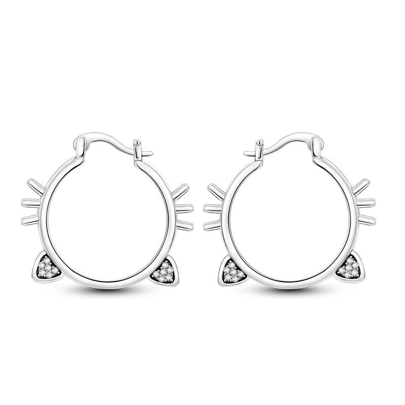 Cat Ears & Whiskers Loop Earrings