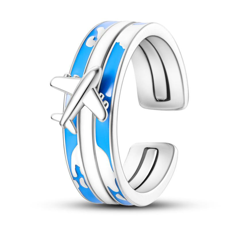 Airplane Blue Band Ring
