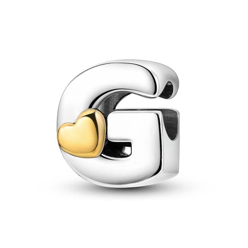 G Golden Love Heart Charm