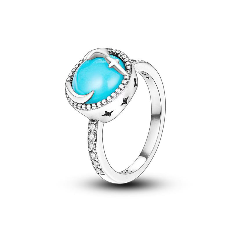 Turquoise Ball Diamante Ring