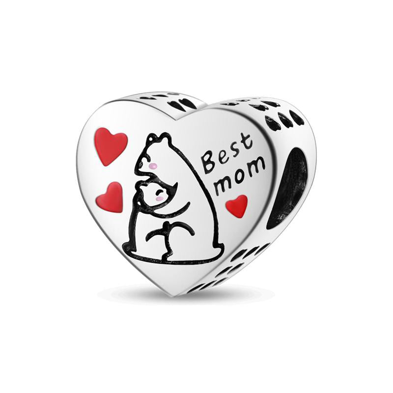 Momma Bear, Baby Bear Love Hearts Charm