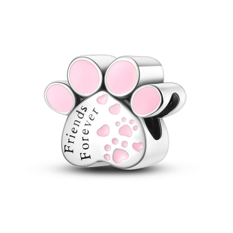 Friends Forever Pink Pet Paw Charm