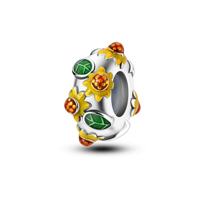 Leaves & Flowers Happy Round Charm