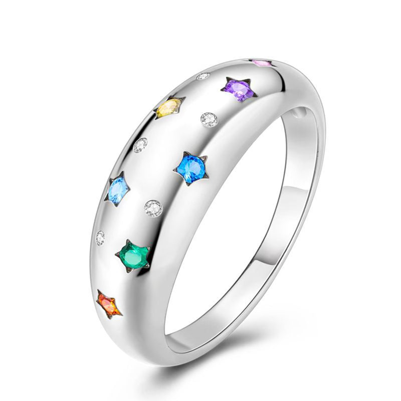 Assorted Colour Stars Ring
