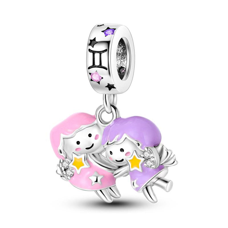 Pink & Purple Girls Star Pendant Charm