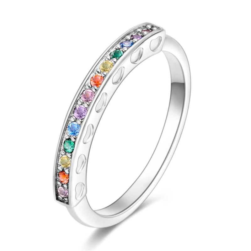 Contained Colourful Diamante Ring