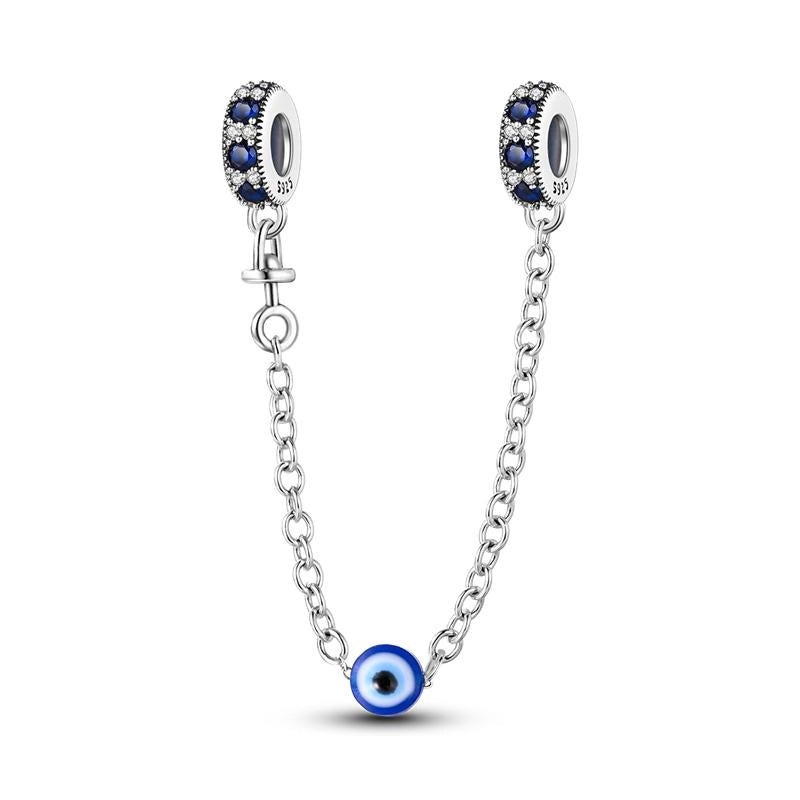 Evil Eye Diamante Detail Chain Charm