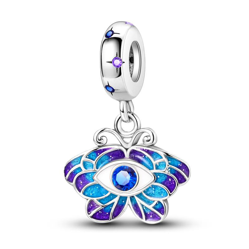 Evil Eye Butterfly Star Diamante Pendant Charm