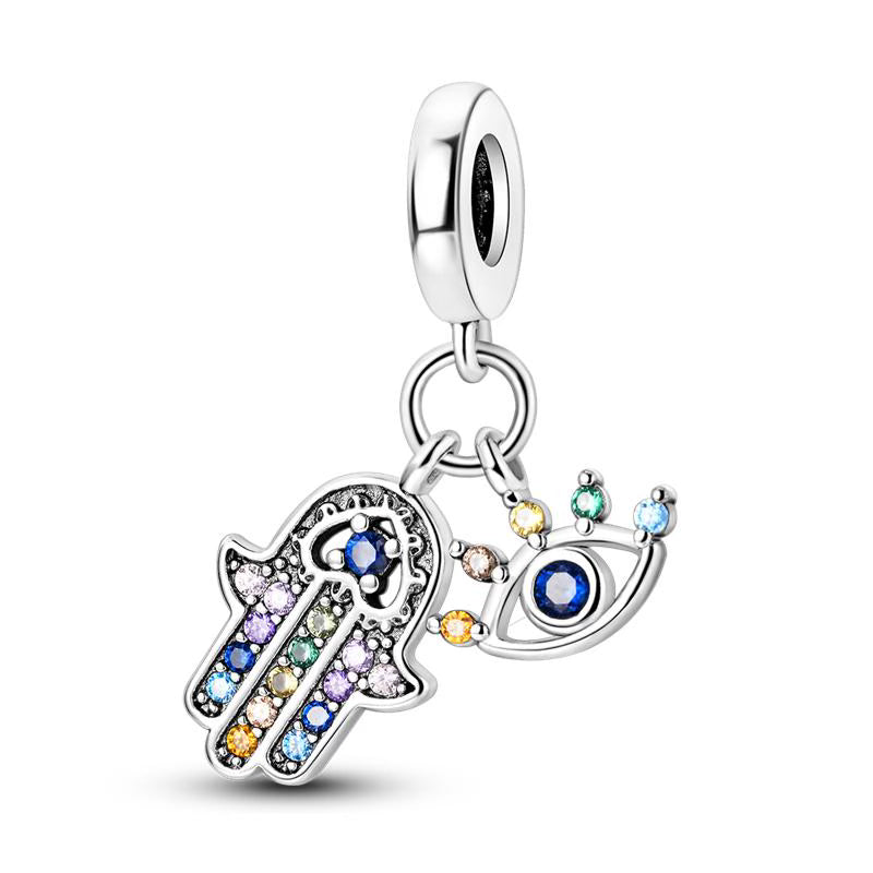 Hamsa Hand & Evil Eye Pendant Charm