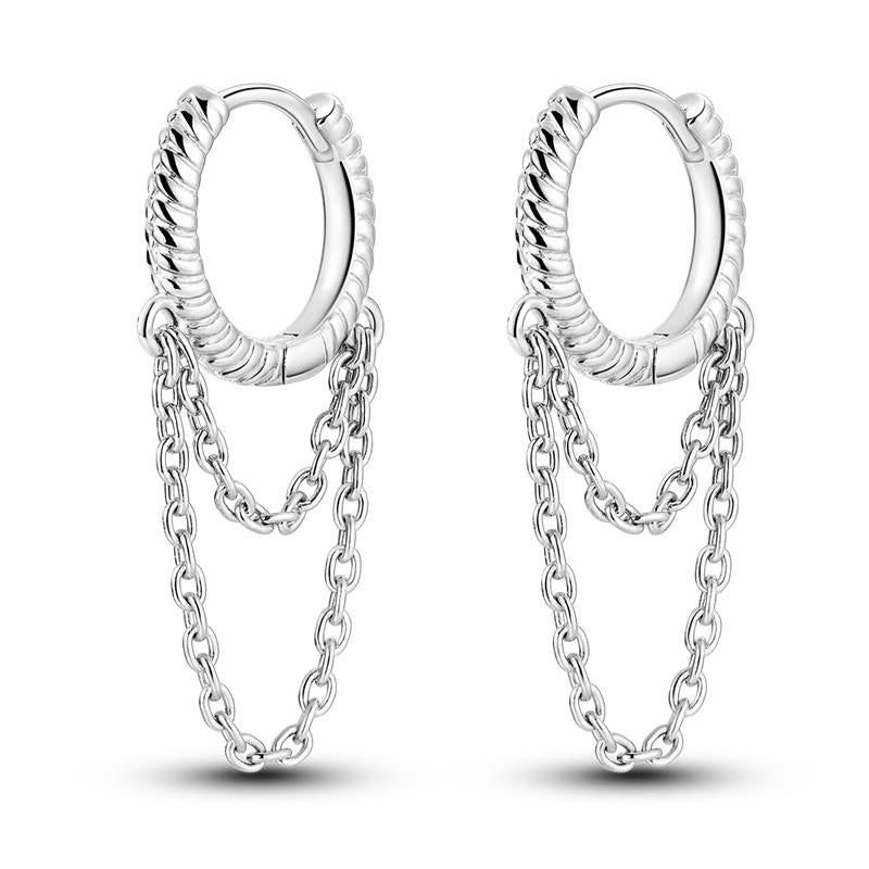 Double Chain Loop Earrings