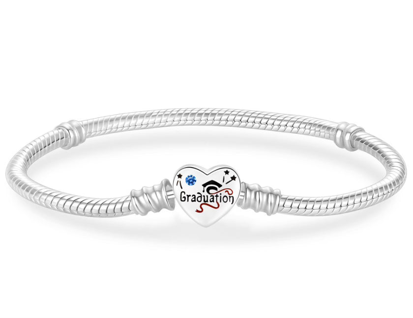 Graduation Love Heart Charm Bracelet