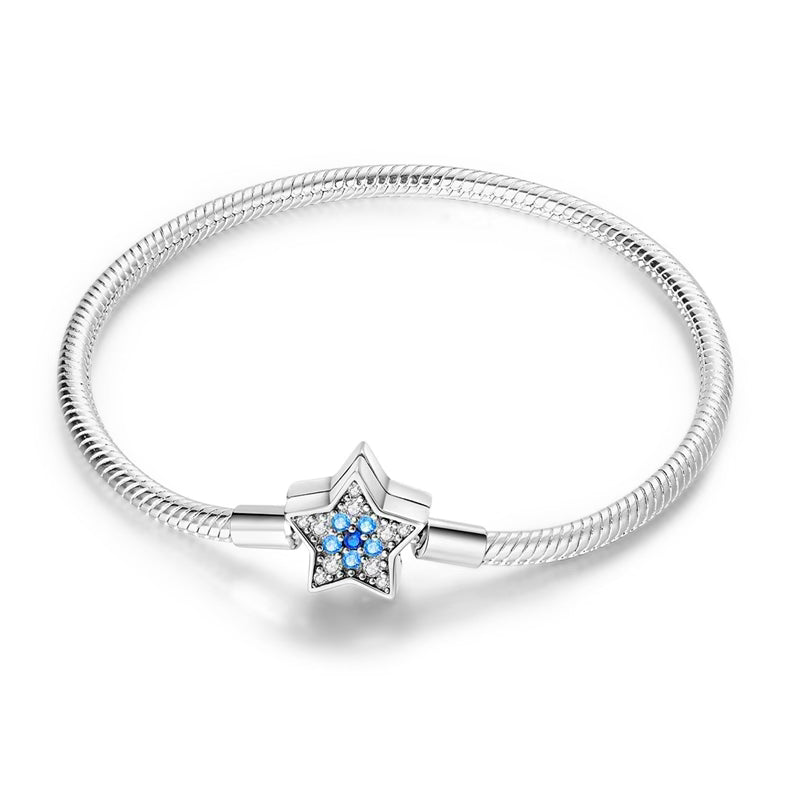 Blue Star Diamante Charm Bracelet