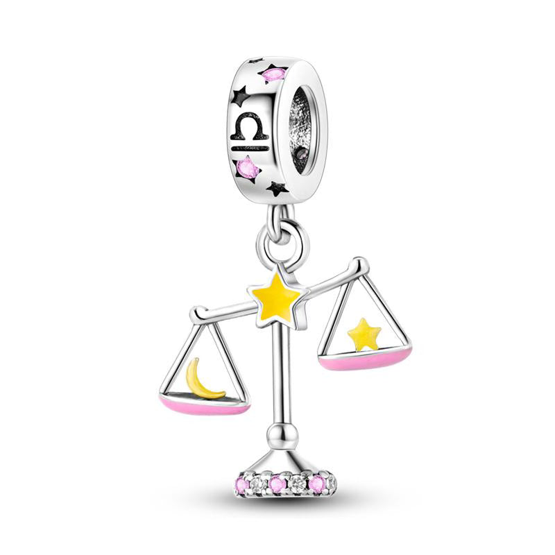 Pink Star & Moon Scales Pendant Charm
