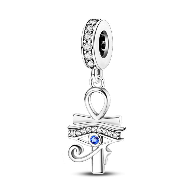 Blue Horus Eye Diamante Pendant Charm