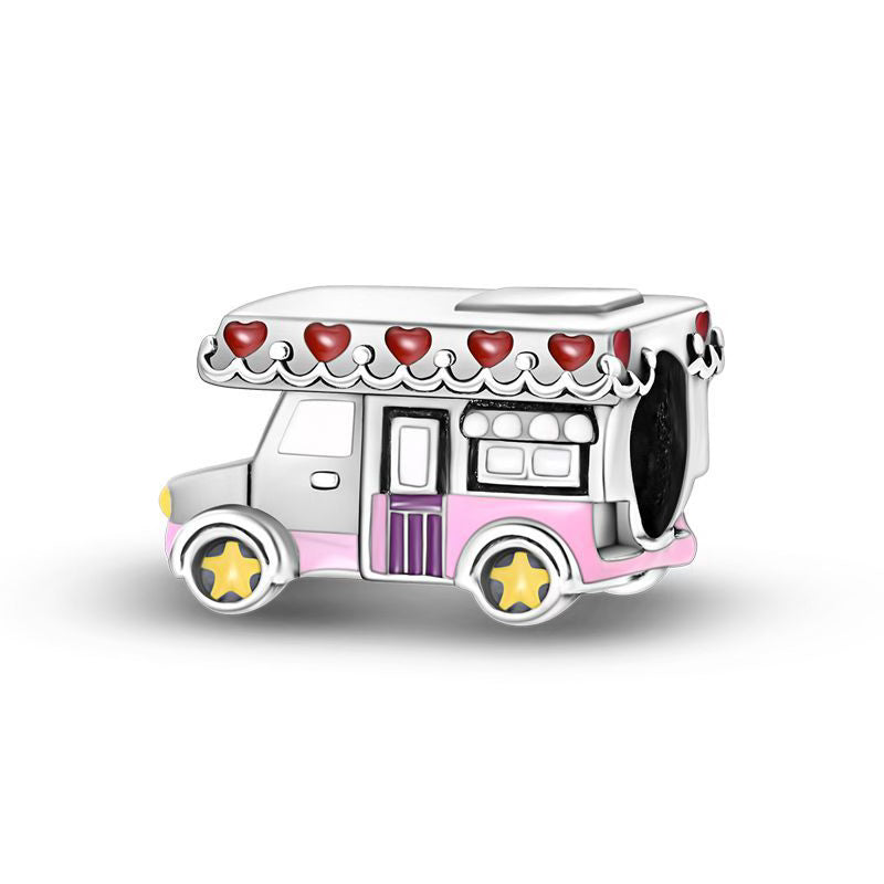 Pink Food Van Star Wheels Charm