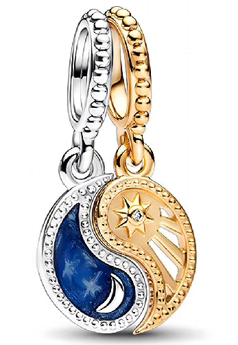 Blue & Golden Yin & Yang Charm