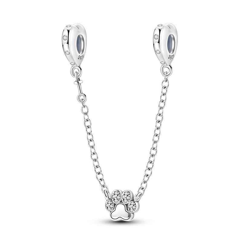 Pet Paw Diamante Detail Chain Charm
