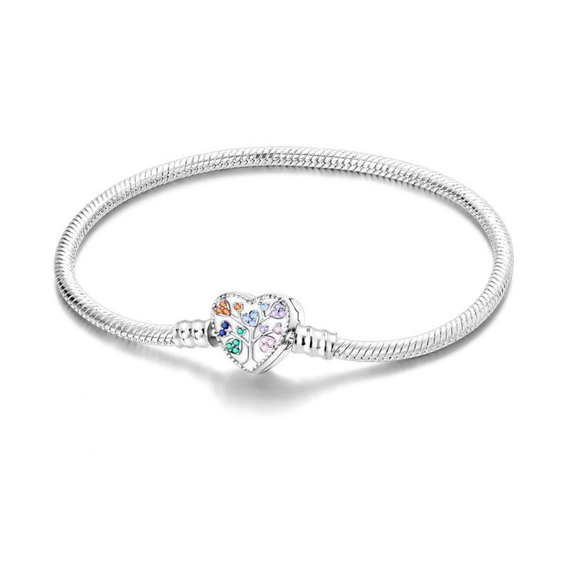Colourful Love Heart Tree Charm Bracelet