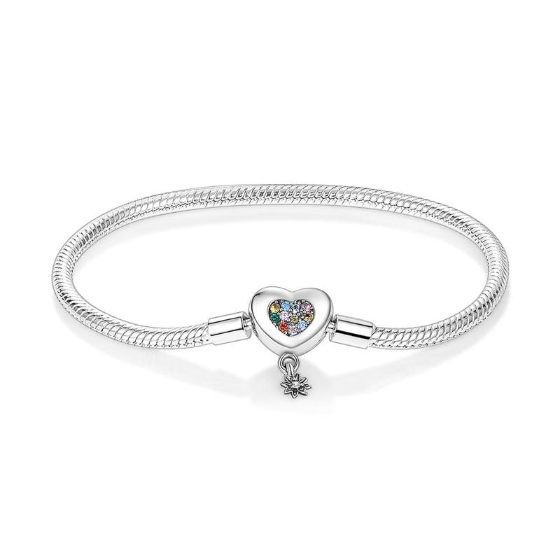 Colourful Love Hearts Pendant Charm Bracelet