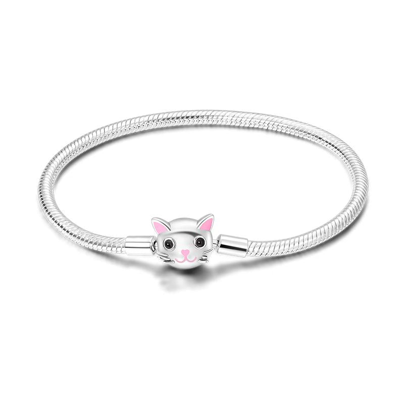 Pink Cat Charm Bracelet