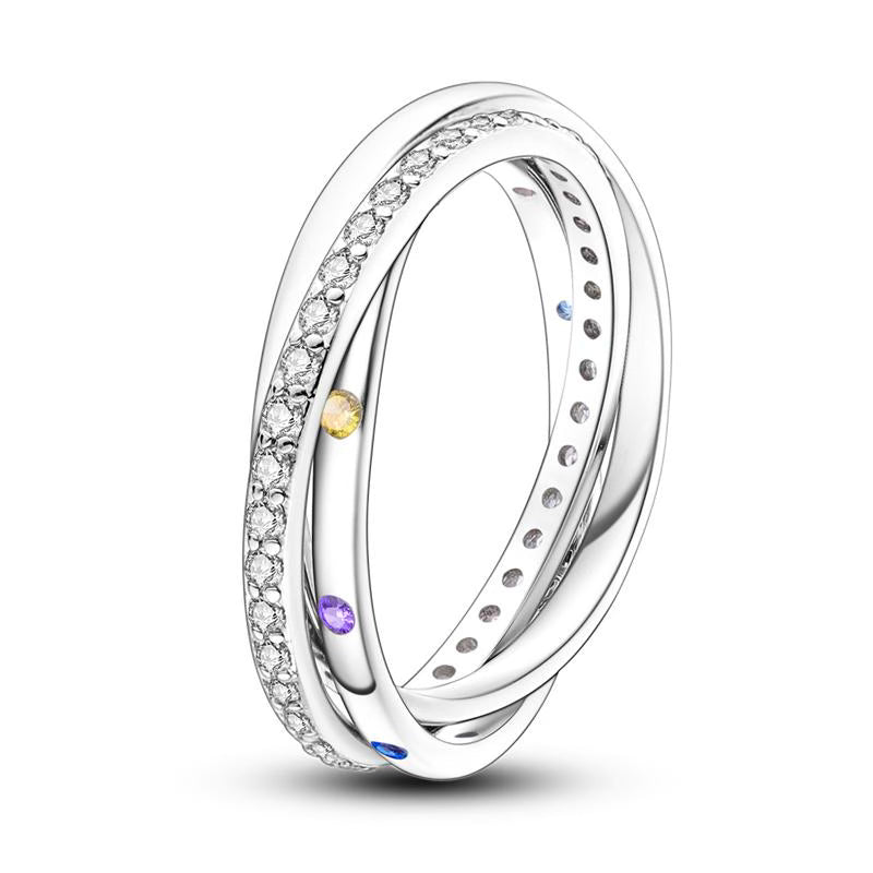 Overlap Diamante Ring