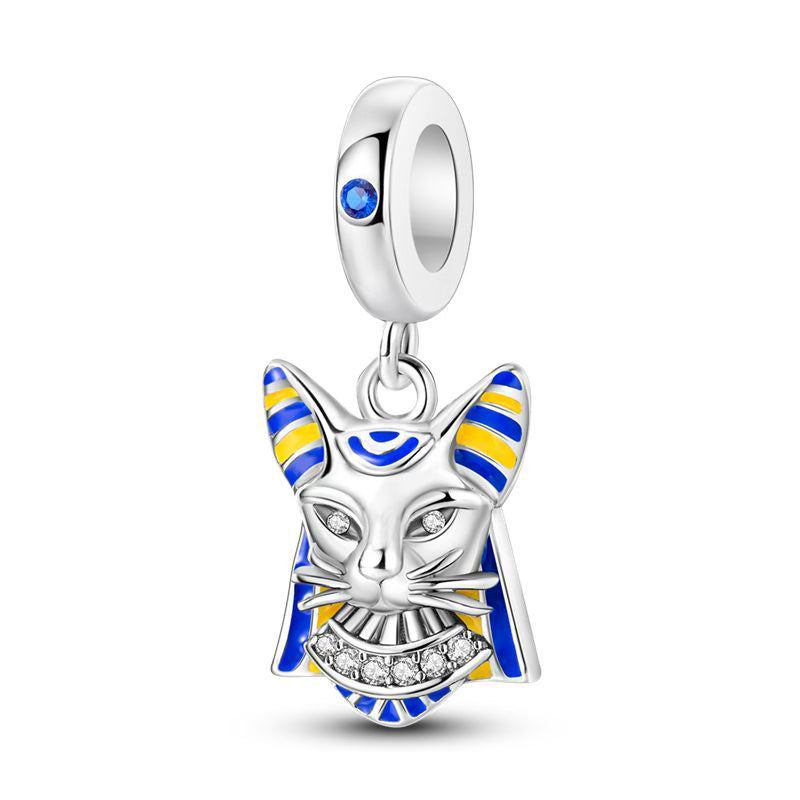 Egyptian Lynx Blue & Yellow Pendant Charm