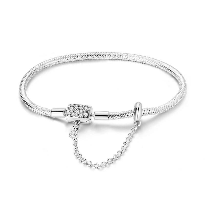 Diamante Barrel Chain Charm Bracelet