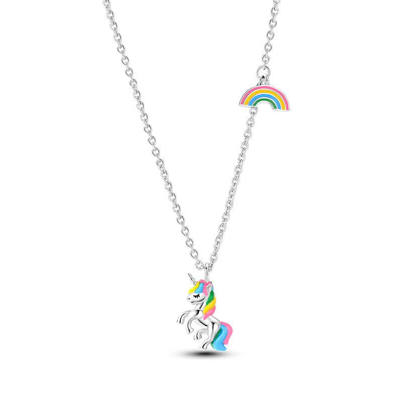 Colourful Unicorn Pendant Necklace