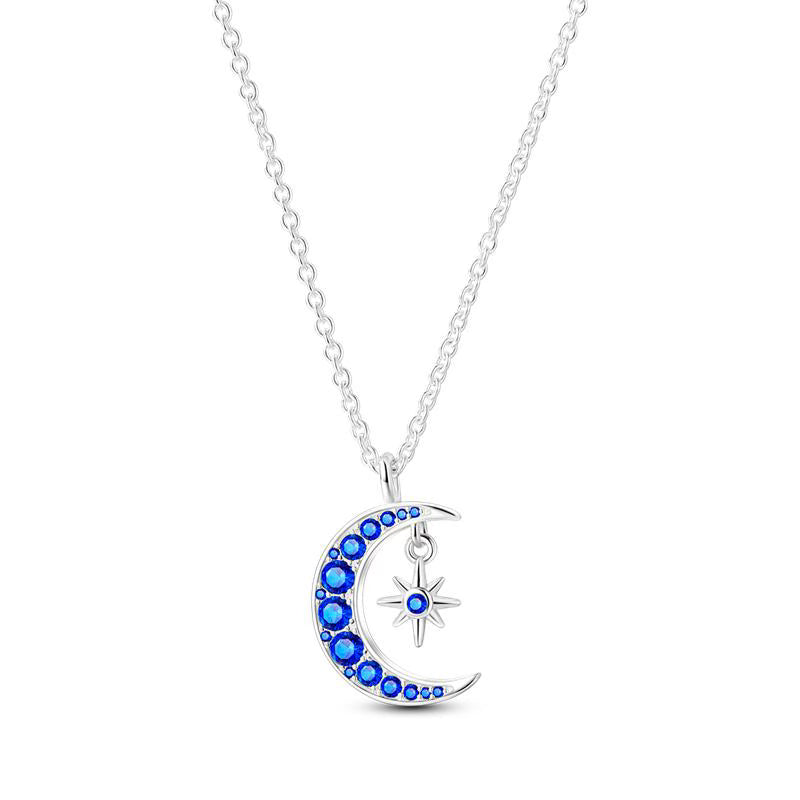 Blue Moon & Star Necklace